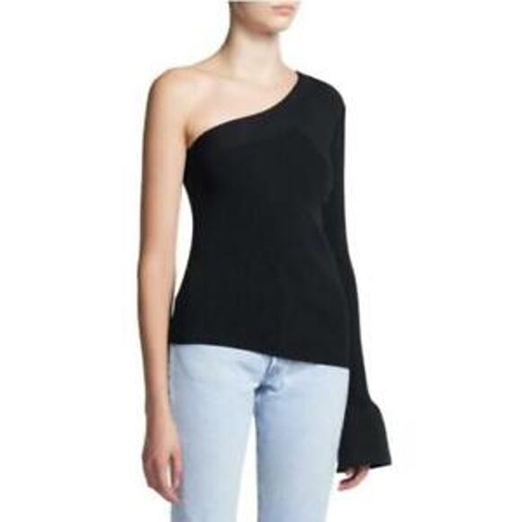 THEORY Stretch ribbed Theory One-Shoulder Sweater Size Petite NWOT - Picture 7 of 14
